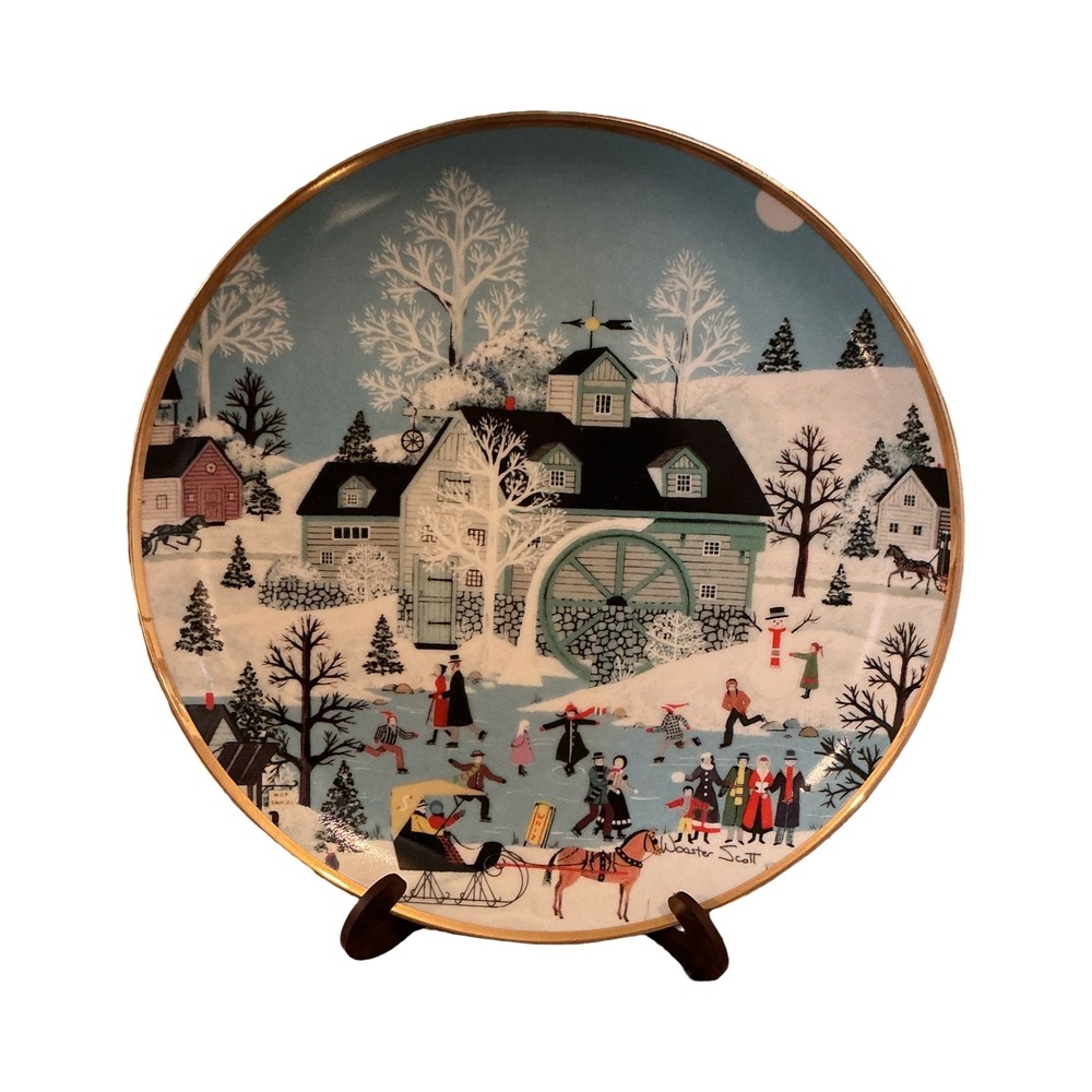 Wooster Scott Moonlight Gathering 8" Limited Edition Folk Art Collector Plate - Picture 4 of 4